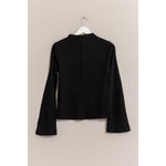 Asymmetrical Seam Knit Top In Black