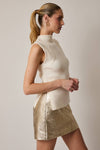 Sunday Edition by LE LIS - MOCK NECK SLEEVELESS SWEATER: CREAM / S