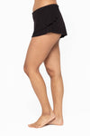 Mono B - Bamboo Blend Double Ruffle Shorts: Black / S:M:L (2:2:2)