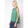 Scallop-trim Button Up Sleeveless Top
