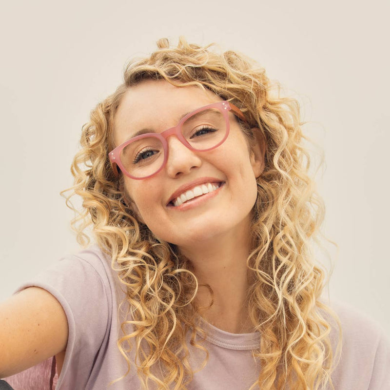Blue Planet Eco-Eyewear - BP20233 - Arden - Matte Rose / Walnut Wood / Blue Light Filt: 1.75