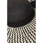 Black Straw Weave Stripe Fashion Sun Hat