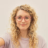 Blue Planet Eco-Eyewear - BP20233 - Arden - Matte Rose / Walnut Wood / Blue Light Filt: 1.75