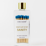 Chez Gagné - Left of My Sanity Matches - Glass Bottle Matchsticks Blue