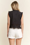 Stella Sleeveless Ruffle Front Tie Top
