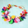 Sensibling Corp. - Bold Colorful Resin Disc Beaded Statement Necklace: Multi-Colored