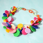 Sensibling Corp. - Bold Colorful Resin Disc Beaded Statement Necklace: Multi-Colored