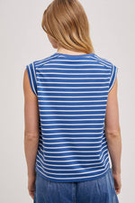 Bluivy - STIRPED MUSCLE TEE: IVORY / S