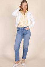 Pearl Trimmed Rib Contrast Cardigan