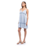 TENCEL Palm Tree Print Tiered Mini Dress