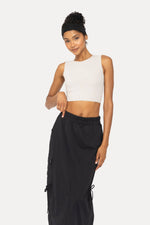Mono B - Cropped Fitted Muscle Tee: SHELL PINK / S:M:L (2:2:2)