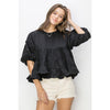 SHORT SLEEVE BABYDOLL BLOUSE