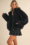 Oversize Hooded Faux Fur Coat