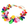 Sensibling Corp. - Bold Colorful Resin Disc Beaded Statement Necklace: Multi-Colored