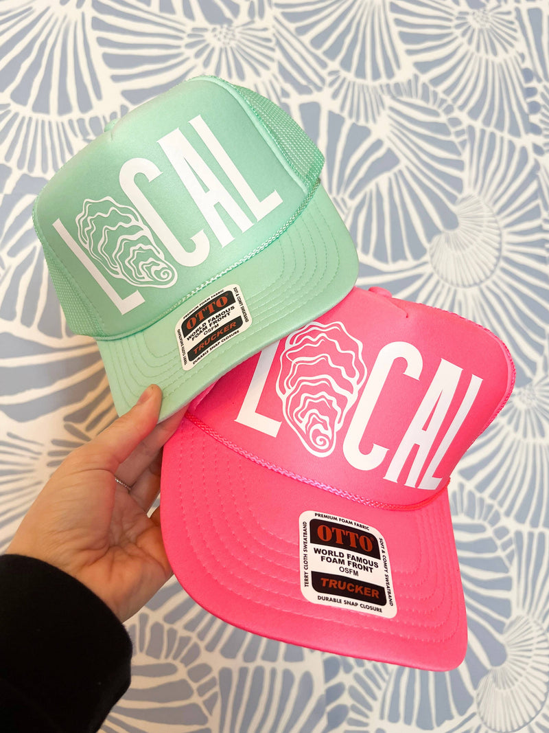 Mint & Honey - LOCAL Oyster Shell Trucker Hat: Navy