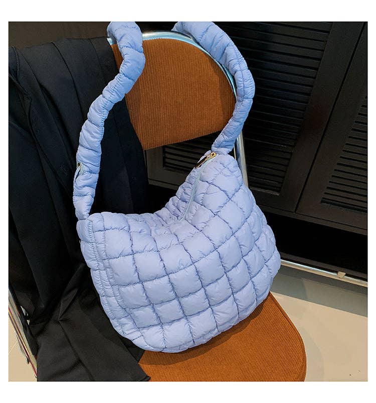 Solid Color Cloud Bag Casual Daily Shoulder Bag: Blue