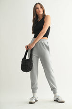 Mono B - Essential Micro-Ribbed Racer Athleisure Tank Top: BASIC WHITE / S:M:L (2:2:2)