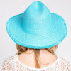 Sensibling Corp. - Frayed Solid Straw Sun Hat: Turquoise