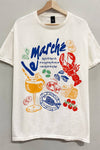 Sweet Claire - Le Marche Picnic Tee: CREAM / OVERSIZED / SM
