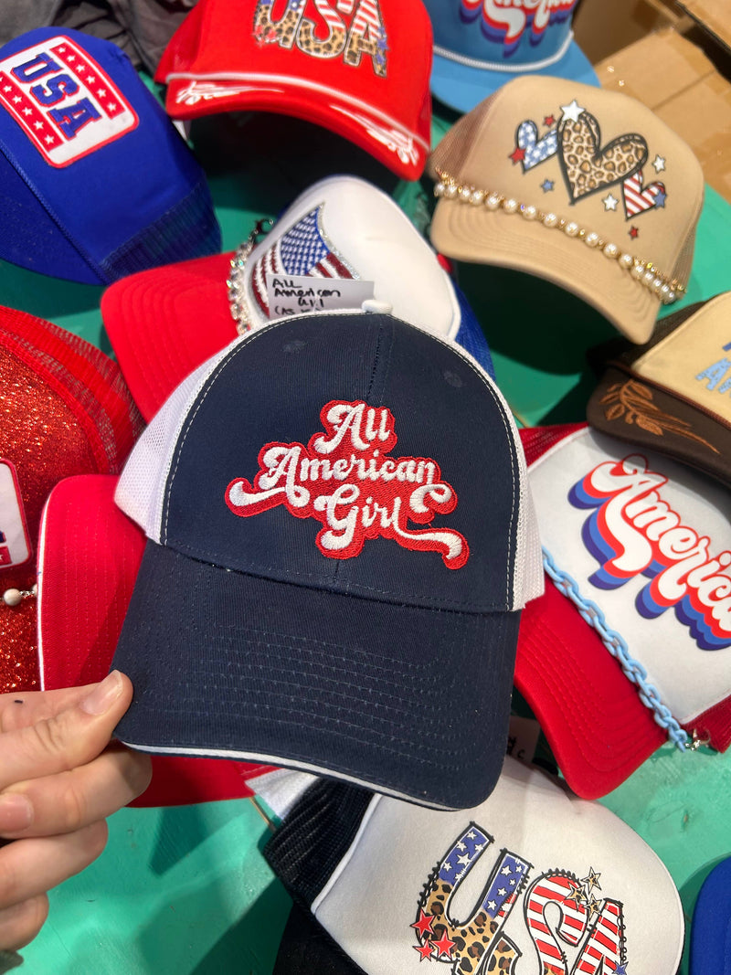 All American Girl Cap | 4th Of July Hats | USA | Hats