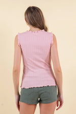 Ruffled Scoop Neckline Tank