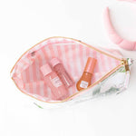 Natural Botanical Clear Coated Travel Cosmetic Case