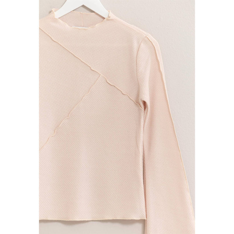 Asymmetrical Seam Knit Top CREAM