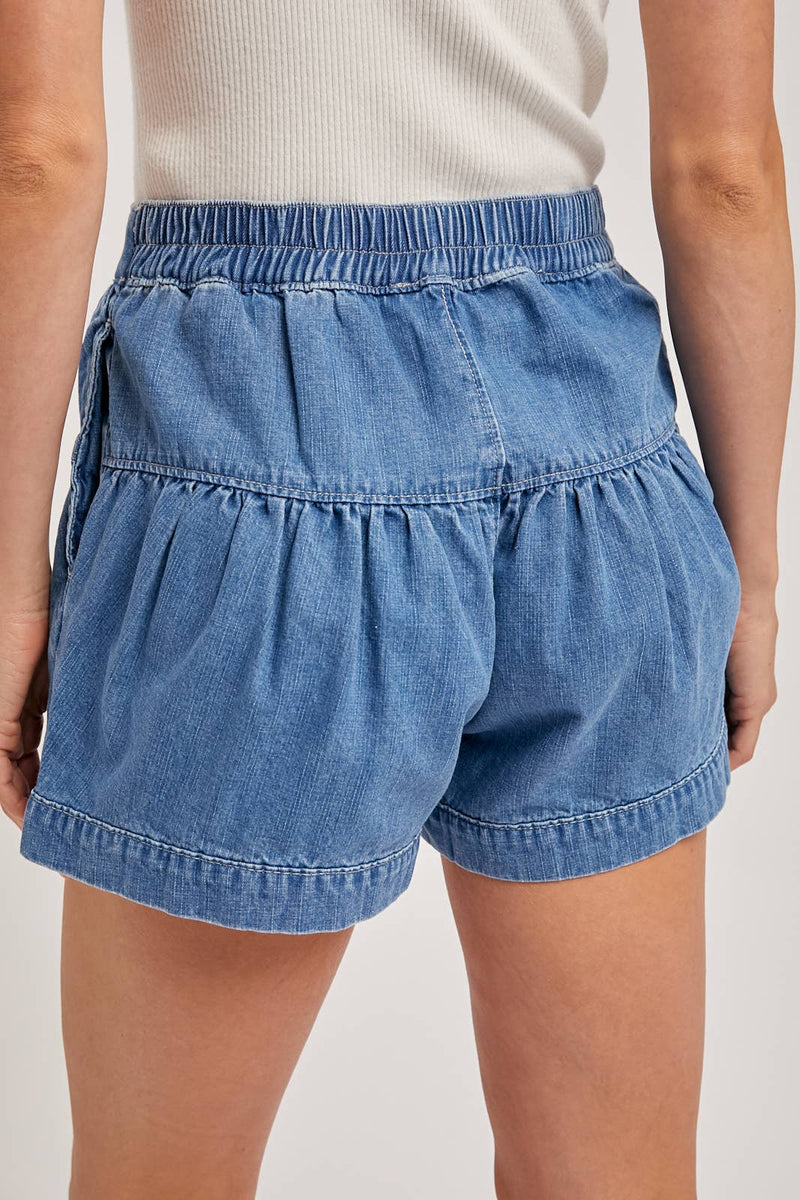 Tara Tiered Denim Shorts