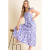 Smocked Flower Front Maxi Dress