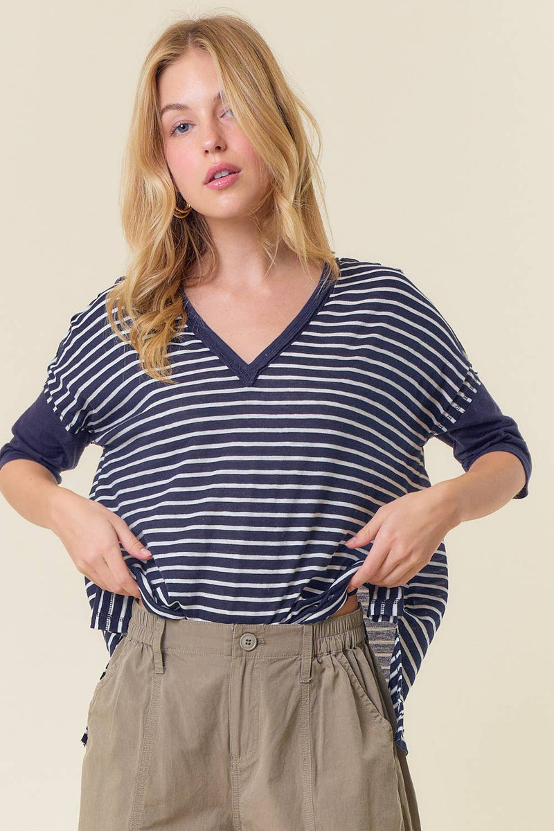 Ryan V-Neck 3/4 Sleeve Top