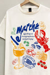 Sweet Claire - Le Marche Picnic Tee: CREAM / OVERSIZED / SM