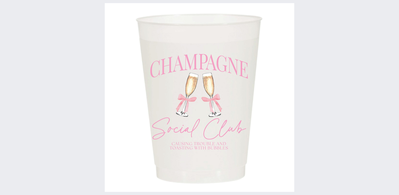 Sip Hip Hooray - Champagne Social Club Frosted Cups - Girls: Pack of 6