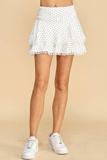 Blake Pointelle Polka Dot Double Layer Skirt