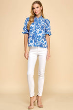 Lacey Floral Mock Top