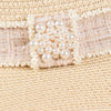 TWEED AND PEARL BAND STRAW SUN HAT