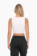 Mono B - Cropped Fitted Muscle Tee: SHELL PINK / S:M:L (2:2:2)