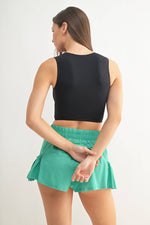 Mono B - Cropped Fitted Muscle Tee: SHELL PINK / S:M:L (2:2:2)
