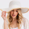 FRAYED EDGE FLOPPY STRAW HAT.