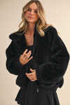 Oversize Hooded Faux Fur Coat