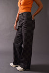 Checkered Wide Leg Jeans