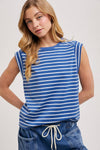 Bluivy - STIRPED MUSCLE TEE: IVORY / S