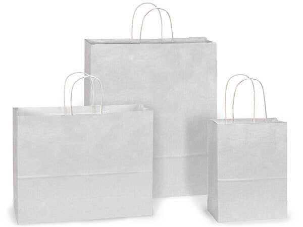 White Kraft Paper Shopping Bags: Vogue 16x6x12.5" / 250 Pack