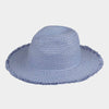 Sensibling Corp. - Frayed Solid Straw Sun Hat: Turquoise