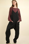 Quilted Loose Fit Casual Baggy Knit Jumpsuit