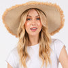 Sensibling Corp. - Frayed Edge Floppy Straw Sun Hat: Beige