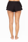 Mono B - Bamboo Blend Double Ruffle Shorts: Black / S:M:L (2:2:2)