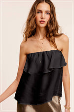 Off Shoulder Ruffle Casual Tube Top