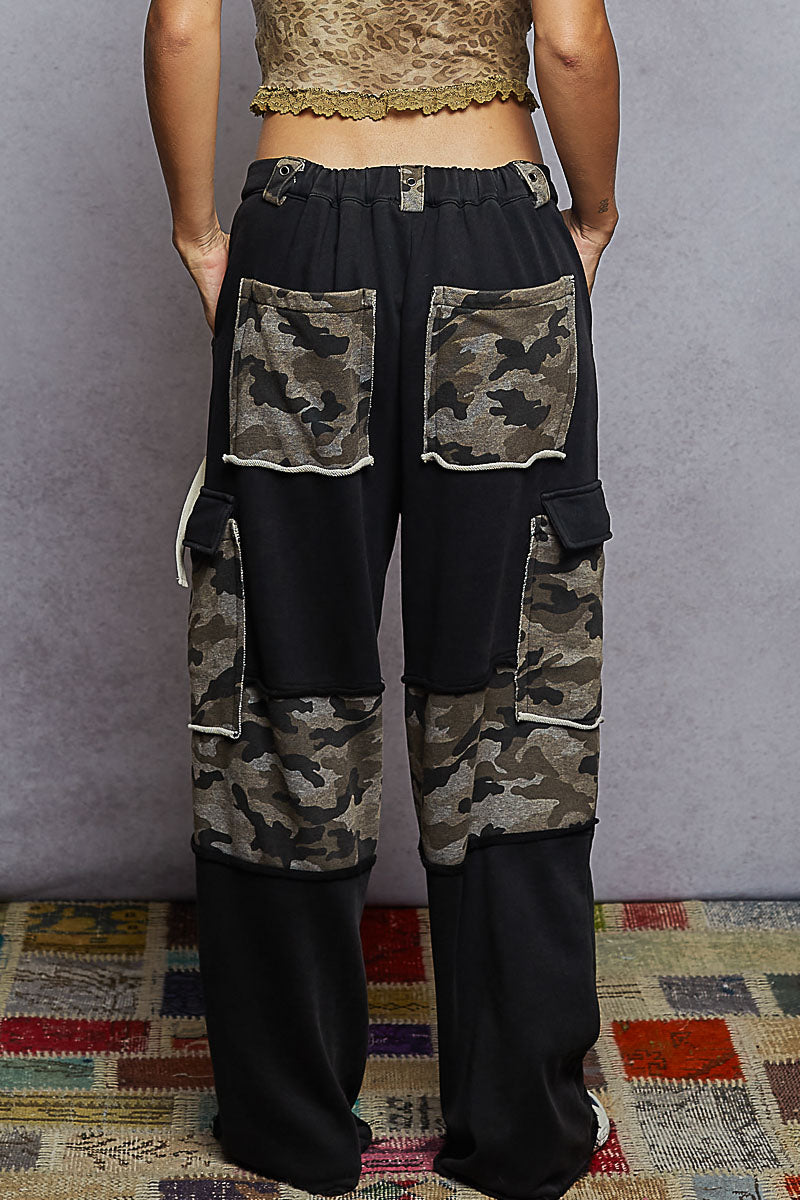 French Terry Camo Cargo Pants
