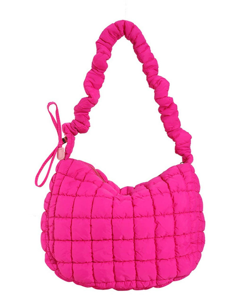 Solid Color Cloud Bag Casual Daily Shoulder Bag : Rose