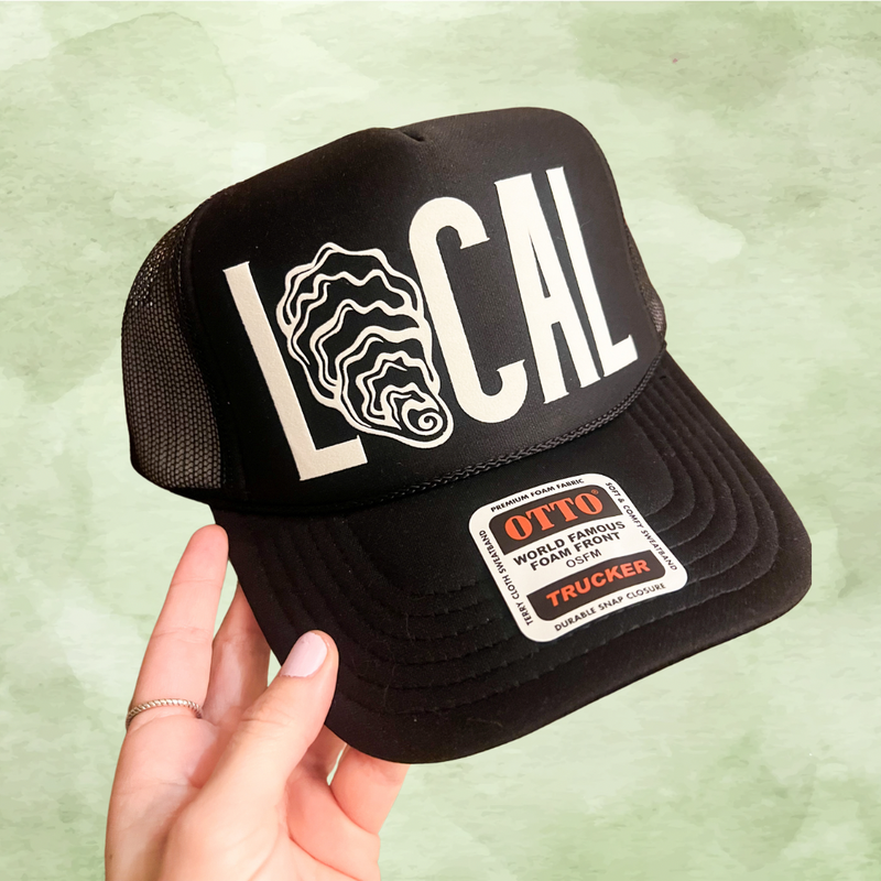 Mint & Honey - LOCAL Oyster Shell Trucker Hat: Navy